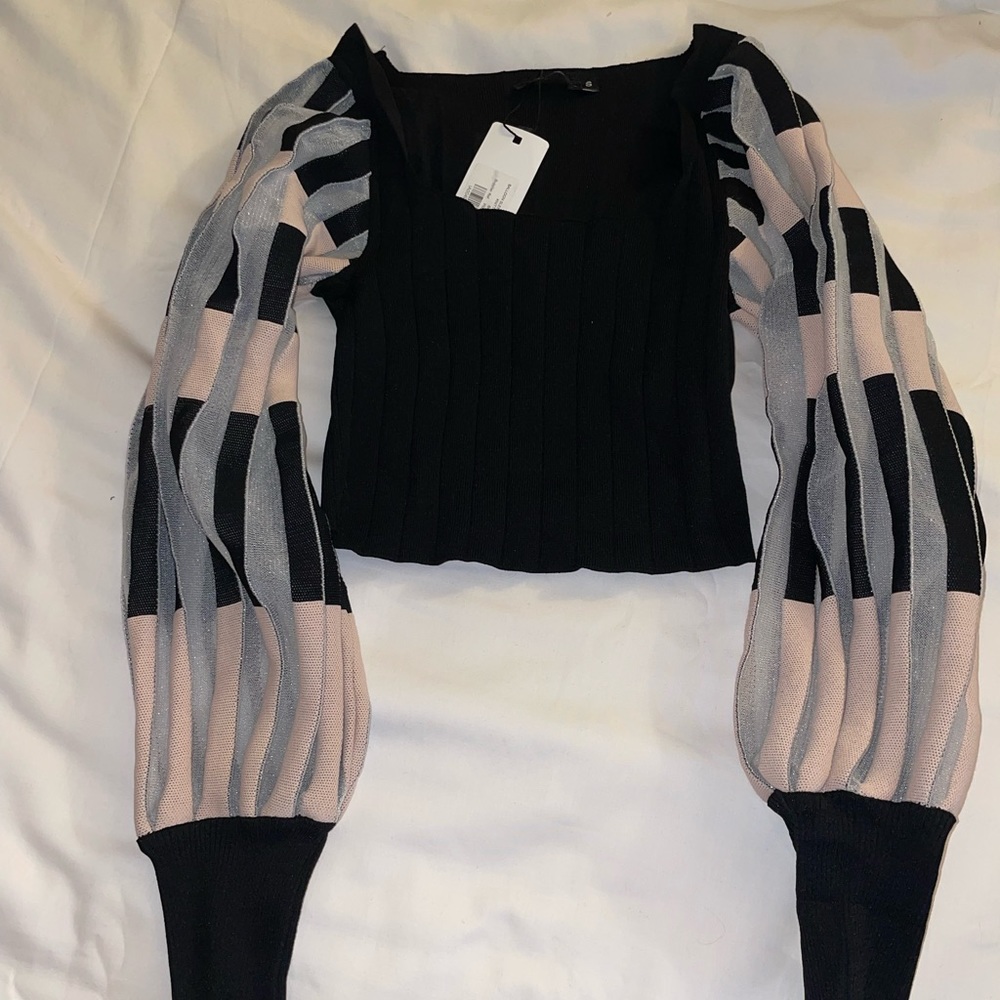 Crop Balloon Sleeve Sweater